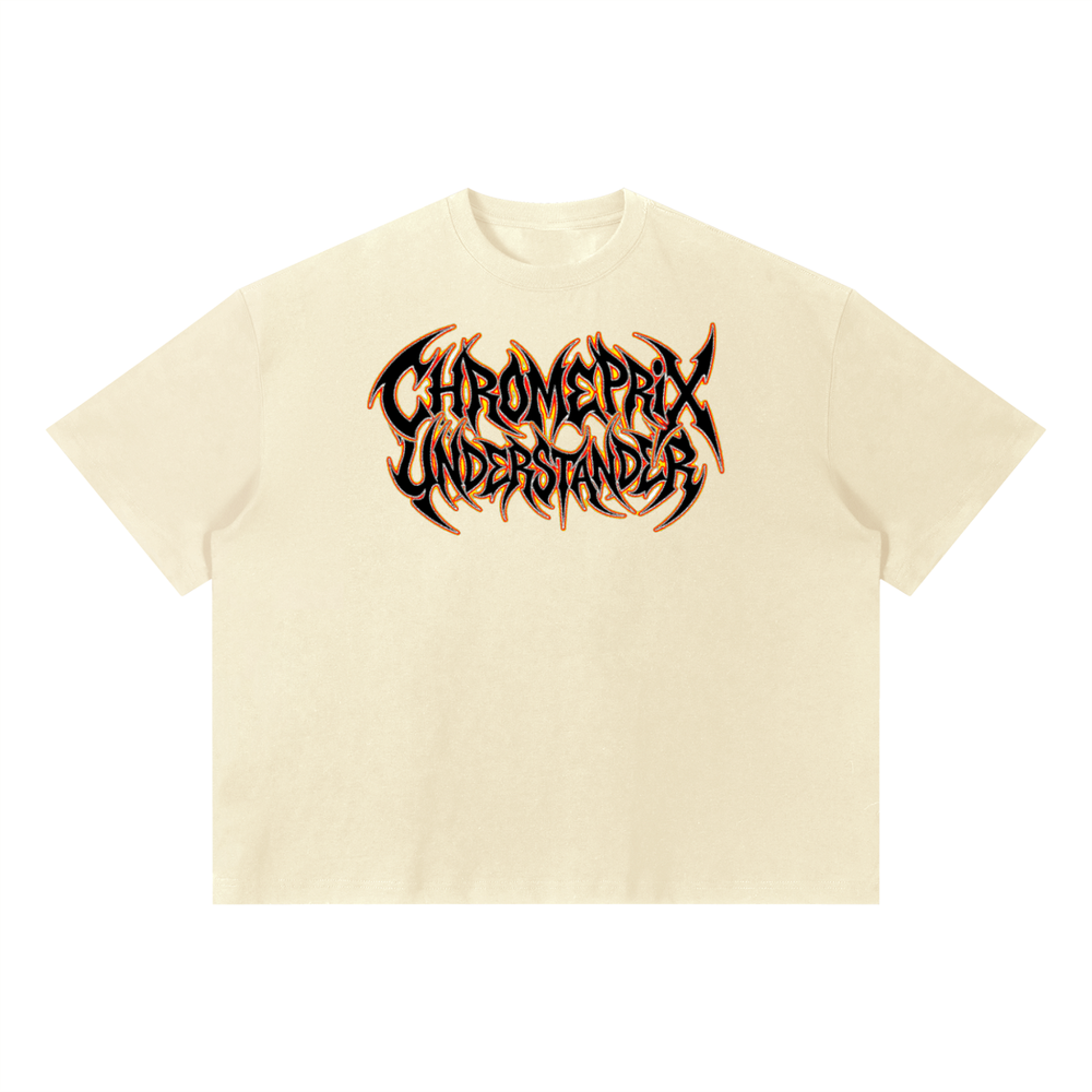 CHROMEPRIX "UNDERSTANDER" LIGHT BEIGE BOXY TEE