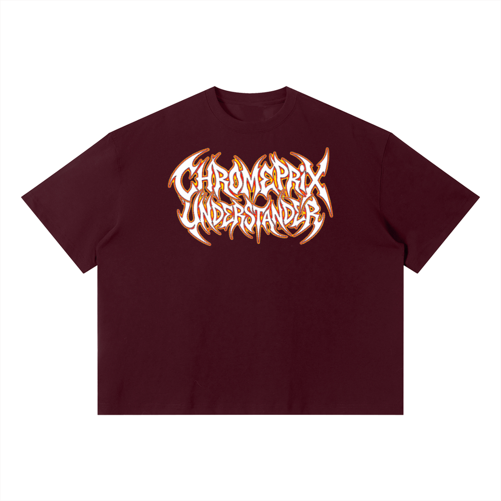 CHROMEPRIX "UNDERSTANDER" BURGUNDY BOXY TEE