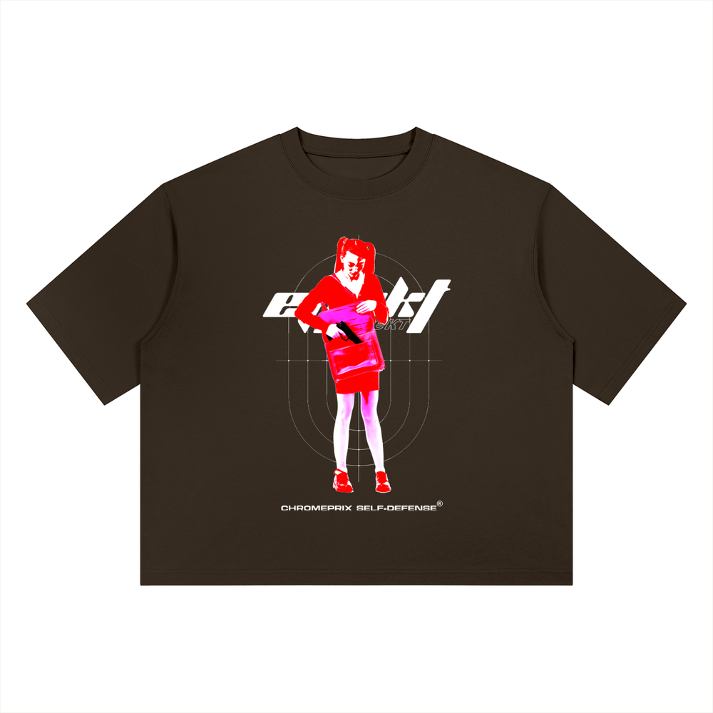 CHROMEPRIX X PROJECT EFFEKT "SCHOOLBAG" HEAVYWEIGHT BROWN TEE