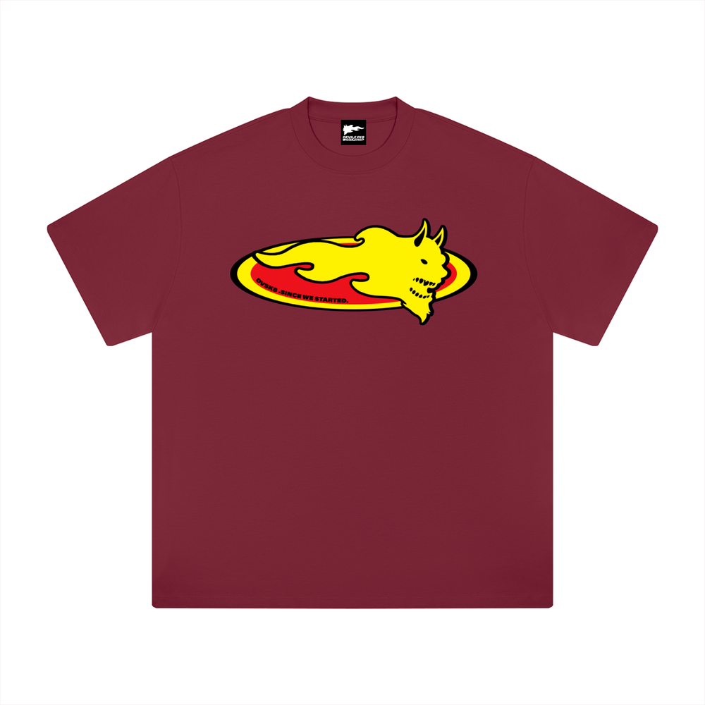 DVSK8 "LOGO" HEAVYWEIGHT WINE RED TEE