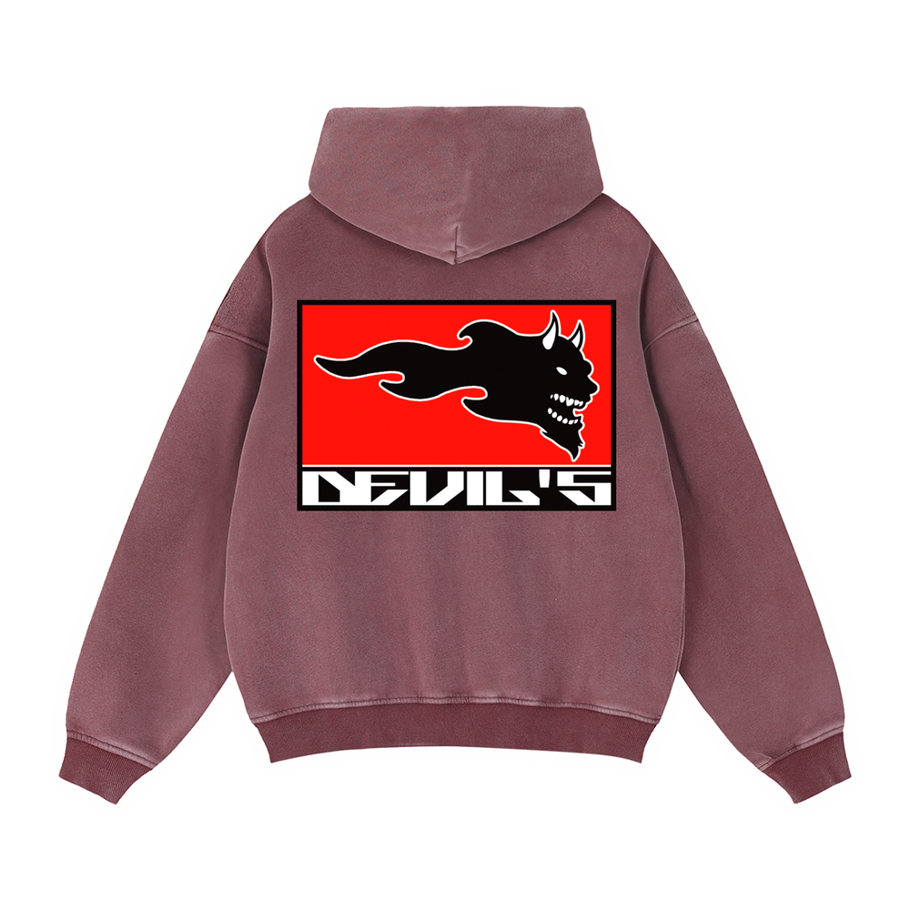 DVSK8 WINE-RED ZIP-UP FLEECED HOODIE
