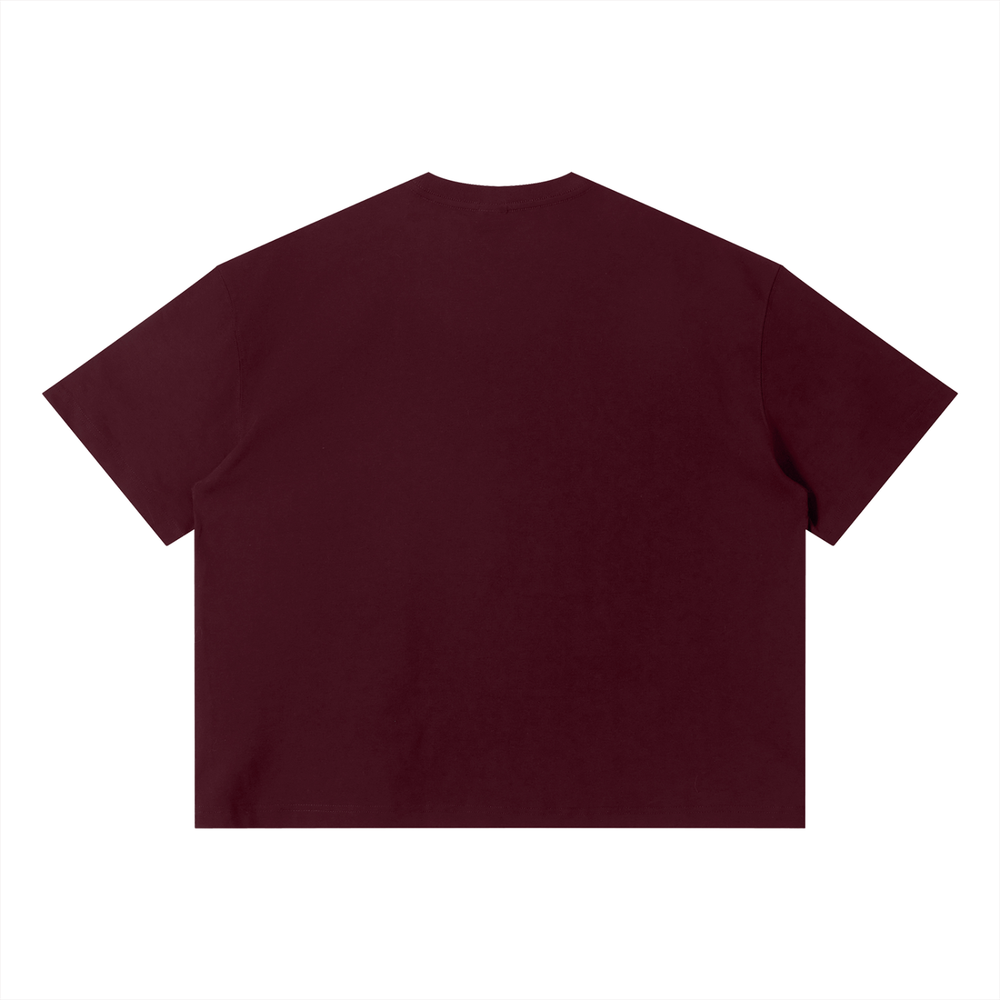 CHROMEPRIX "UNDERSTANDER" BURGUNDY BOXY TEE