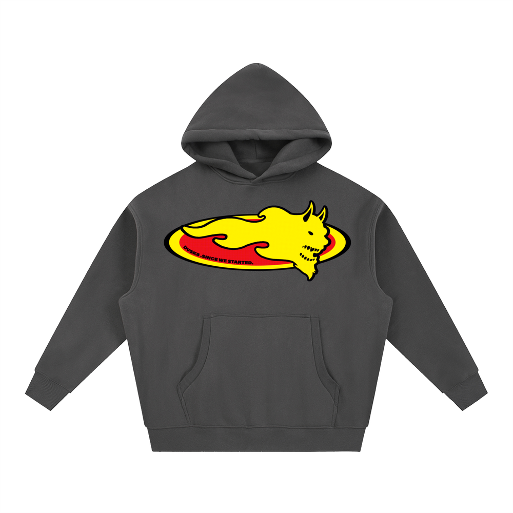 DVSK8 "LOGO" GREY BOXY FIT HOODIE