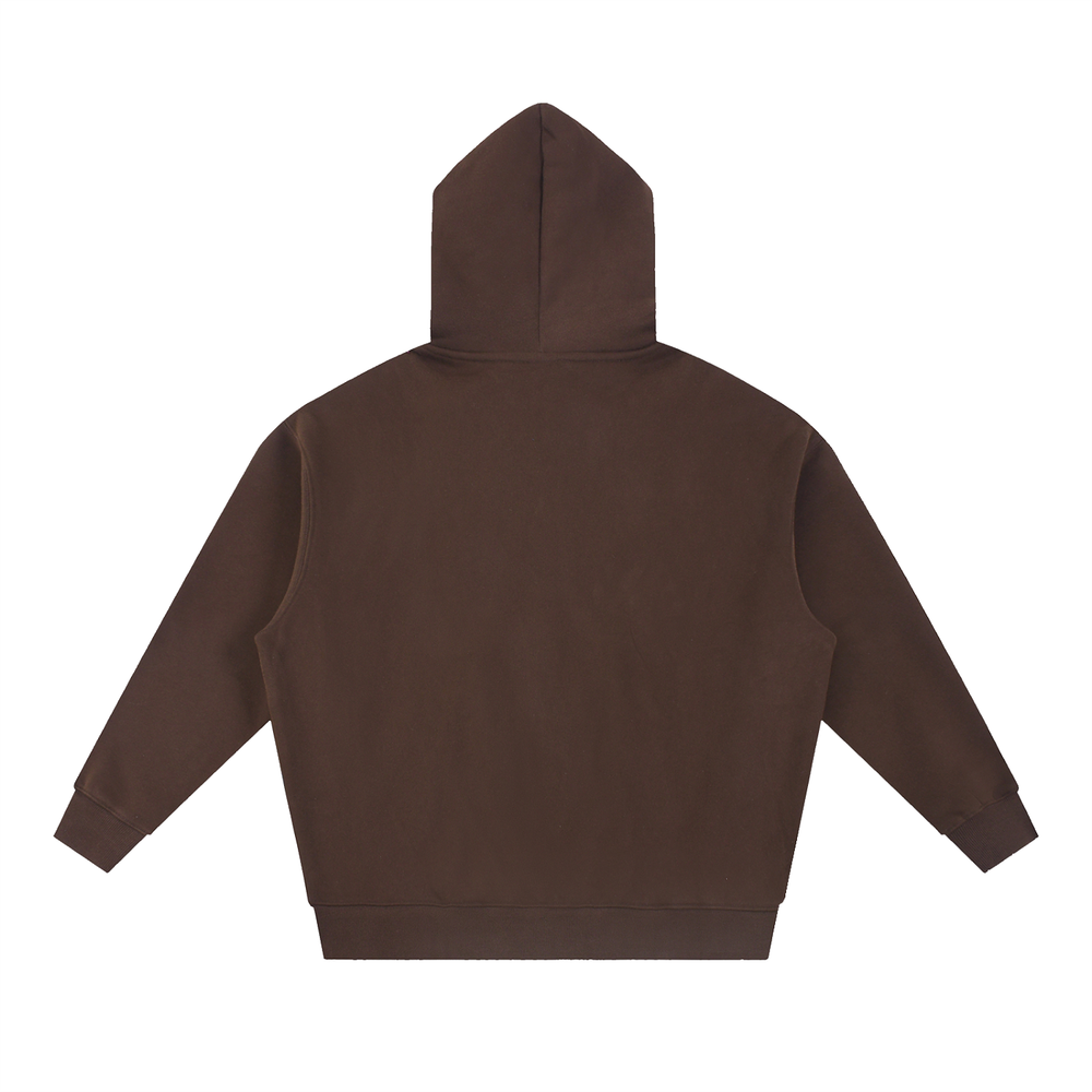DVSK8 "LOGO" BROWN BOXY FIT HOODIE