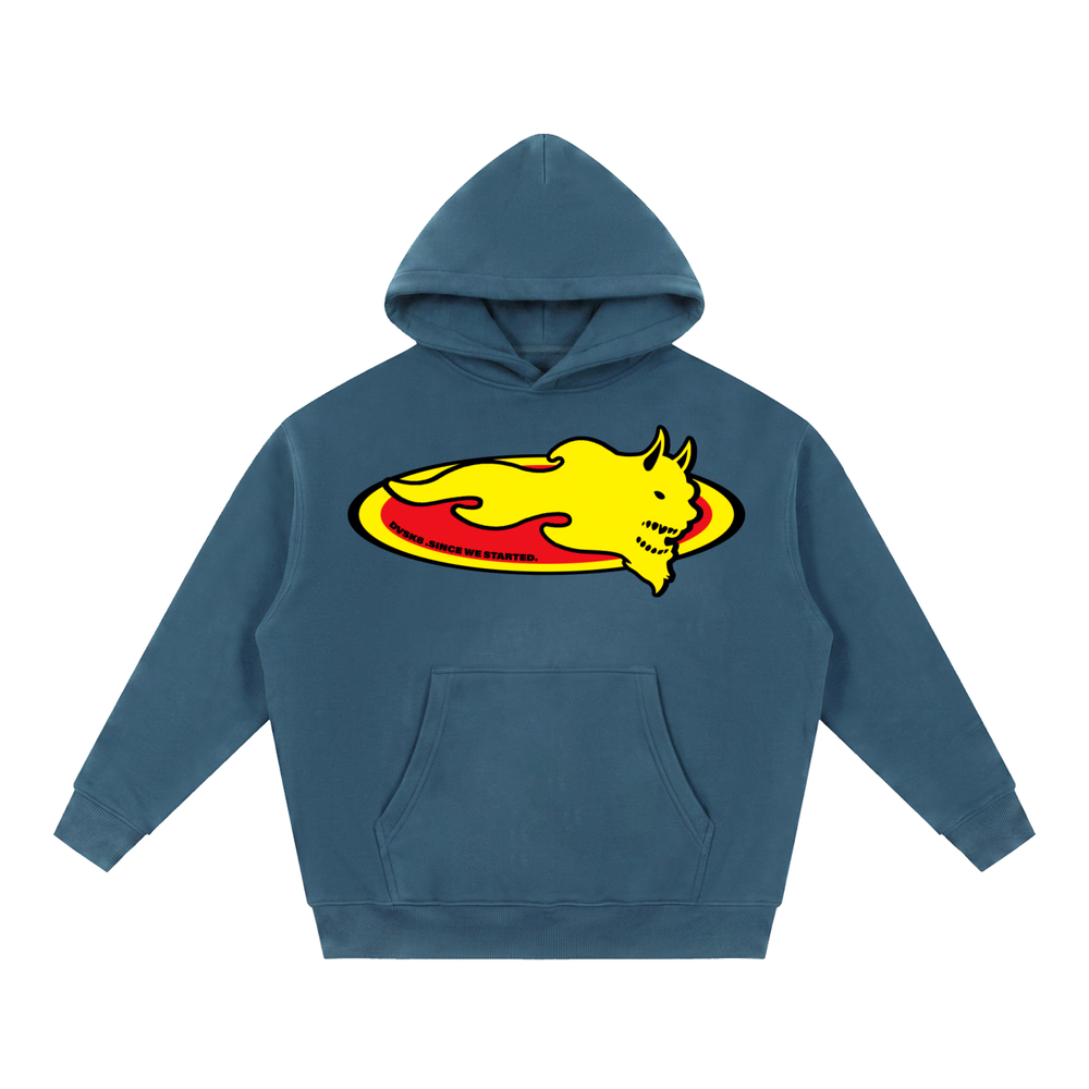 DVSK8 "LOGO" NAVY BOXY FIT HOODIE