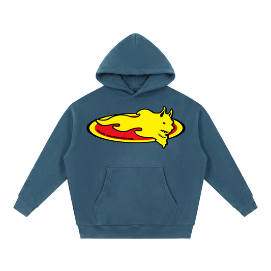 DVSK8 "LOGO" NAVY BOXY FIT HOODIE