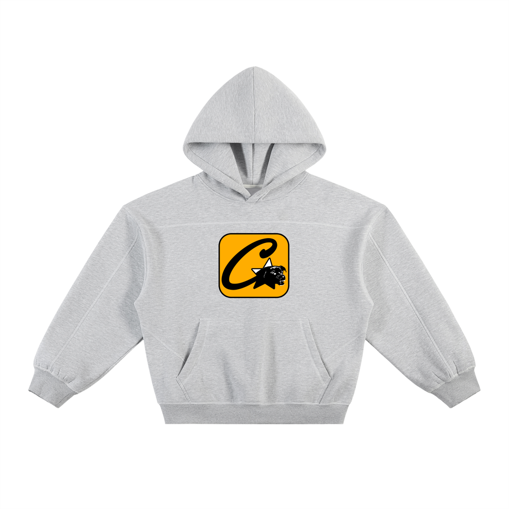 CHROMEPRIX GREY BOXY FLEECE HOODIE
