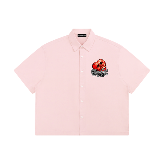 CHROMEPRIX "HEART" PINK BOXY BUTTON SHIRT