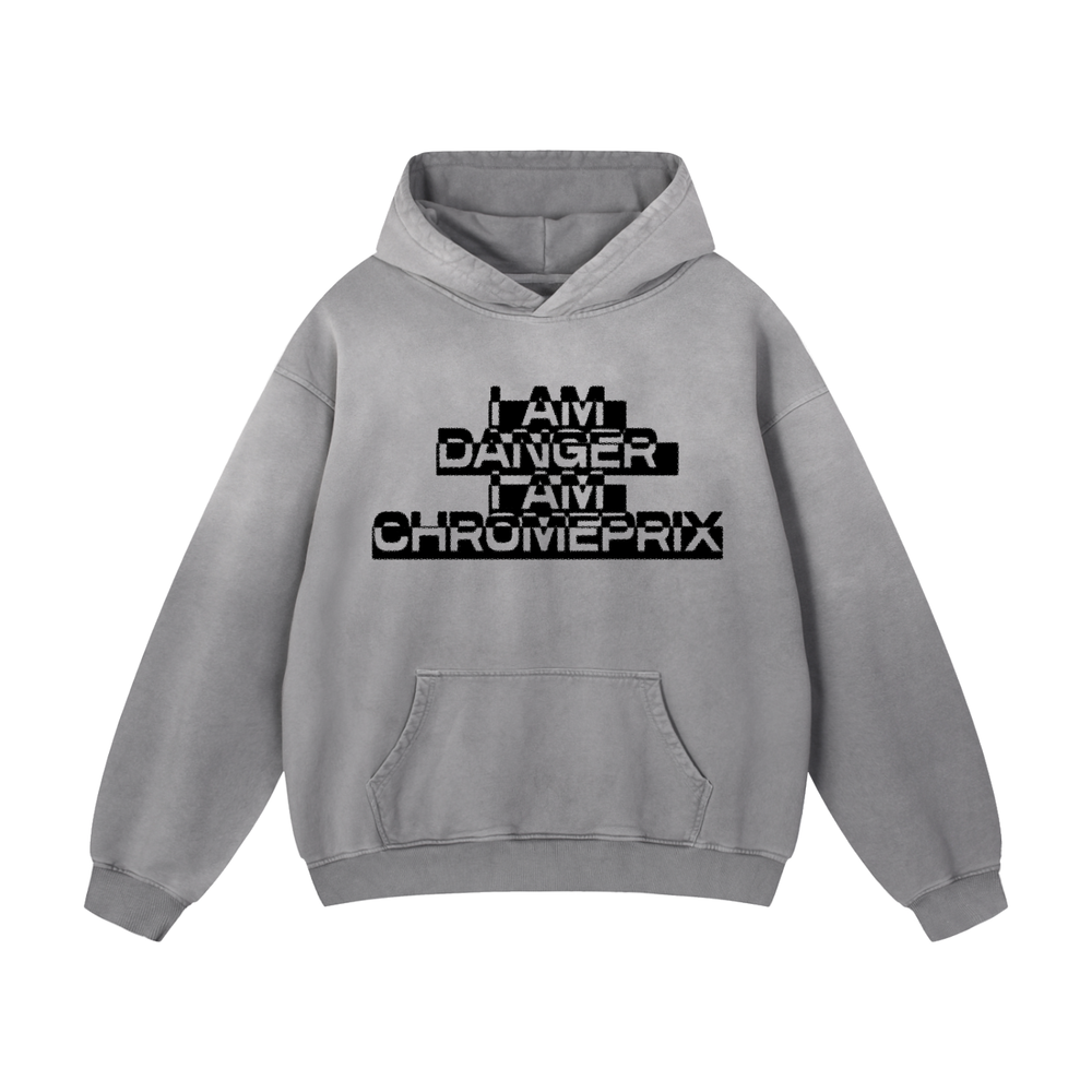 CHROMEPRIX "I AM" HEAVYWEIGHT GREY HOODIE