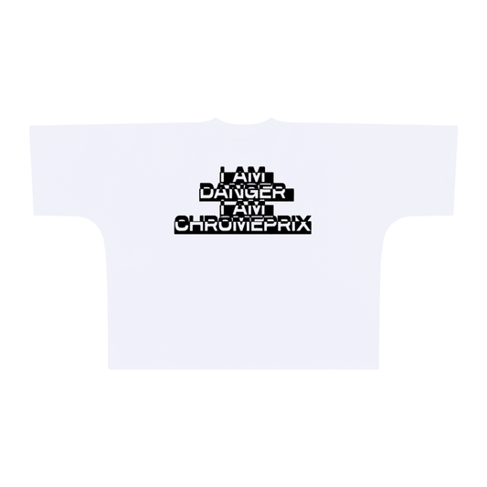 CHROMEPRIX "I AM" WHITE ONE-PIECE BOXY TEE