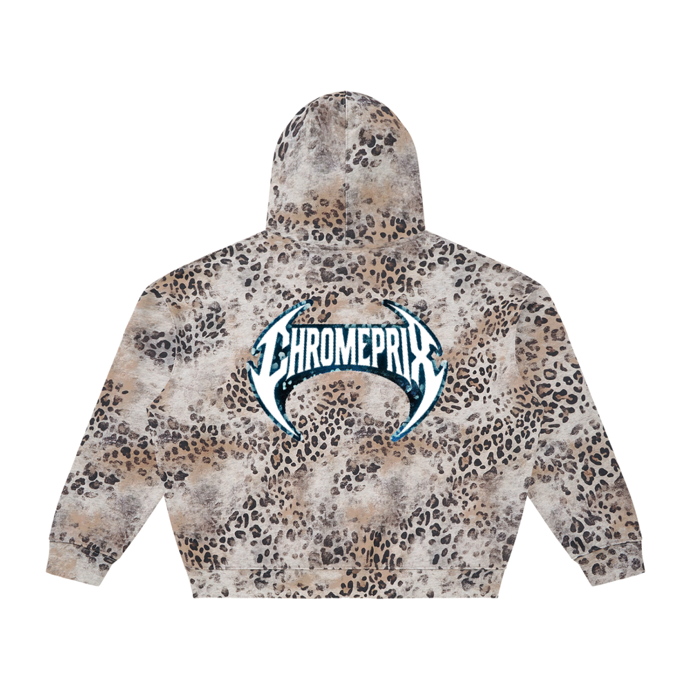 CHROMEPRIX "LEOPARD" BEIGE ZIP HOODIE