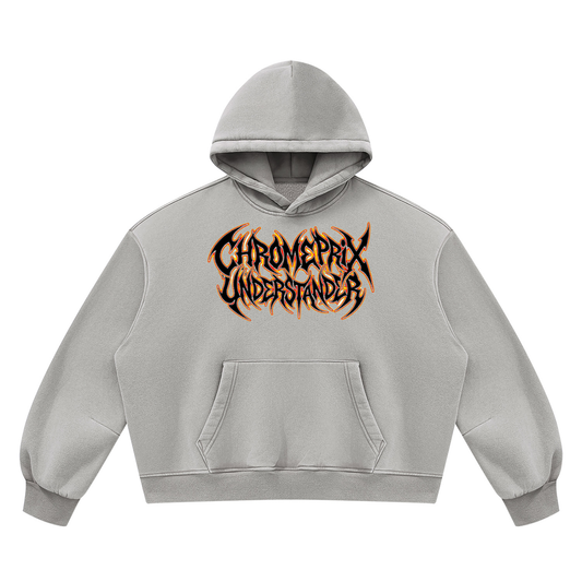 CHROMEPRIX "UNDERSTANDER" GREY FLEECED HOODIE