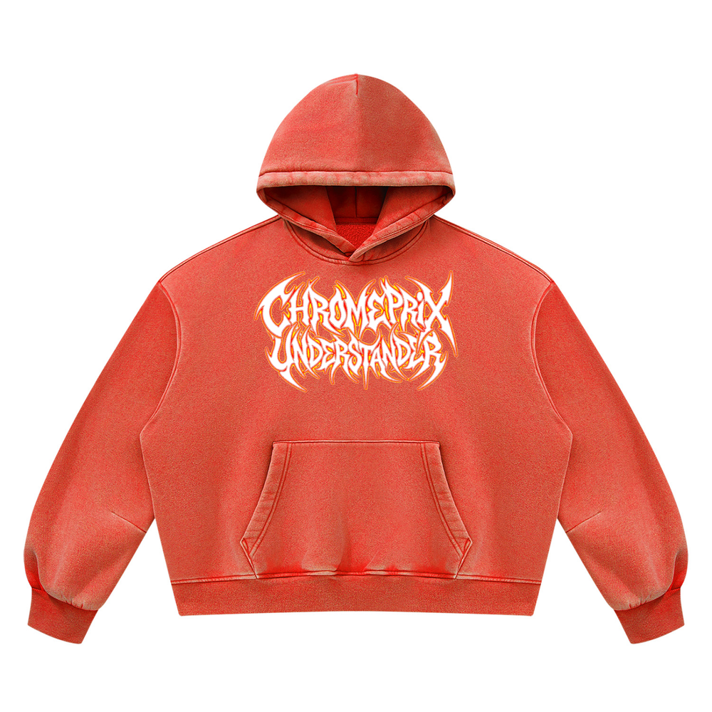 CHROMEPRIX "UNDERSTANDER" RED FLEECED HOODIE