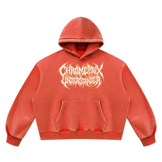 CHROMEPRIX "UNDERSTANDER" RED FLEECED HOODIE