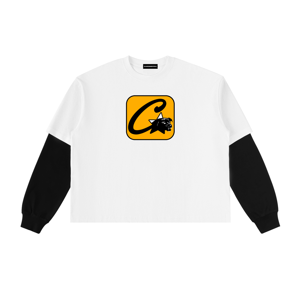 CHROMEPRIX WHITE LAYERED LONGSLEEVE TEE
