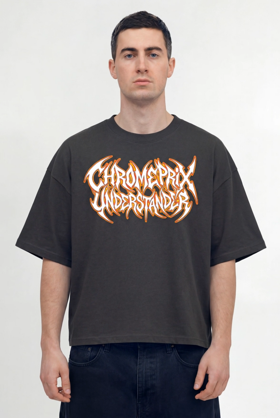 CHROMEPRIX GREY BOXY TEE