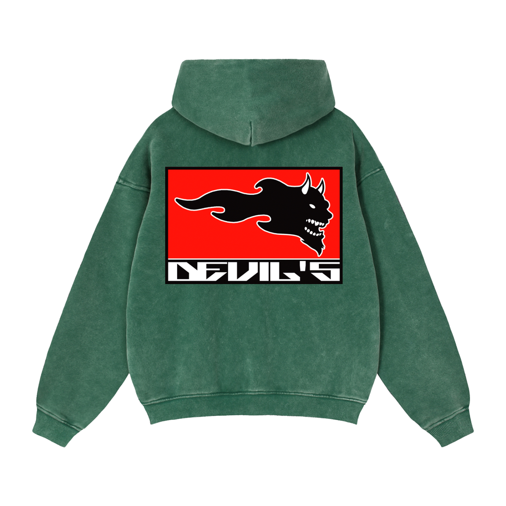 DVSK8 GREEN ZIP-UP FLEECED HOODIE