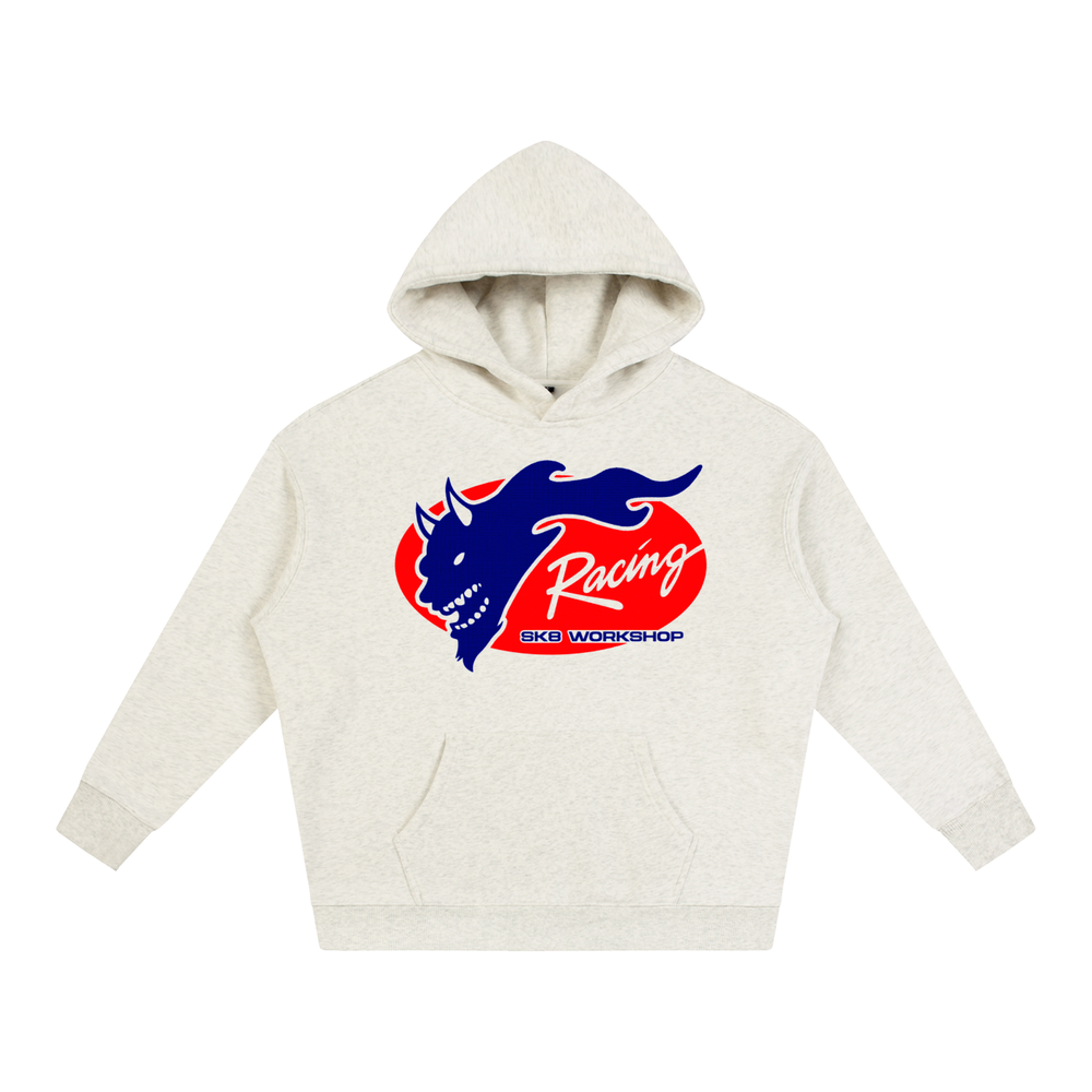 DVSK8 "RACING" GREY FLEECED HOODIE