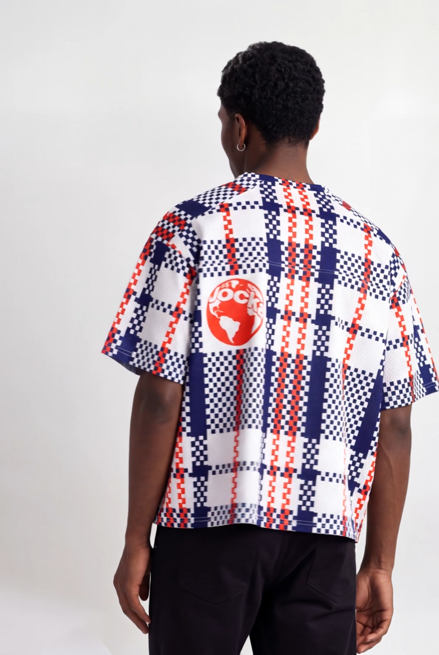 JOCKA GEAR PLAID AMERICAN FOOTBALL JERSEY