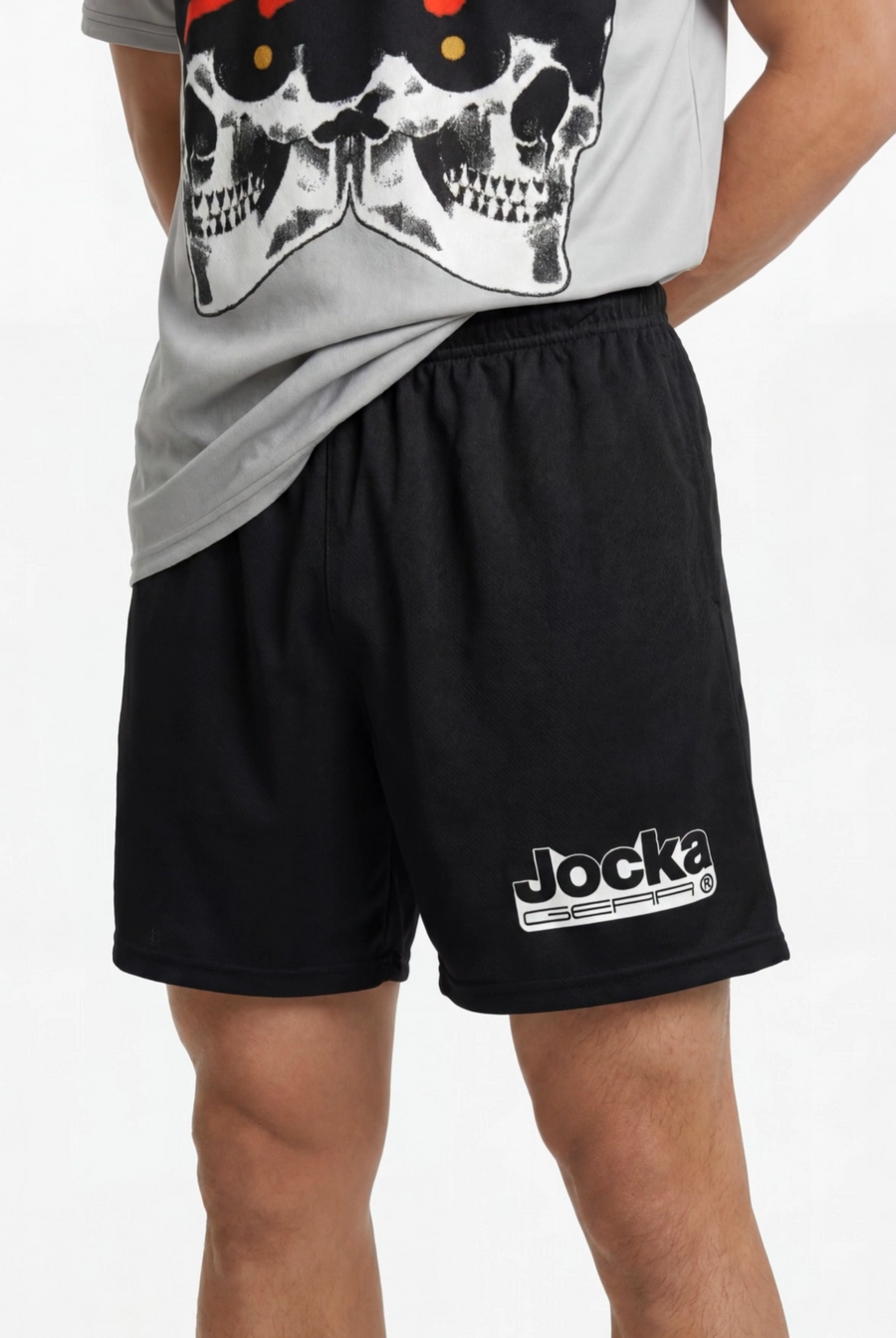 JOCKA GEAR PLAIN BLACK MESH SHORTS