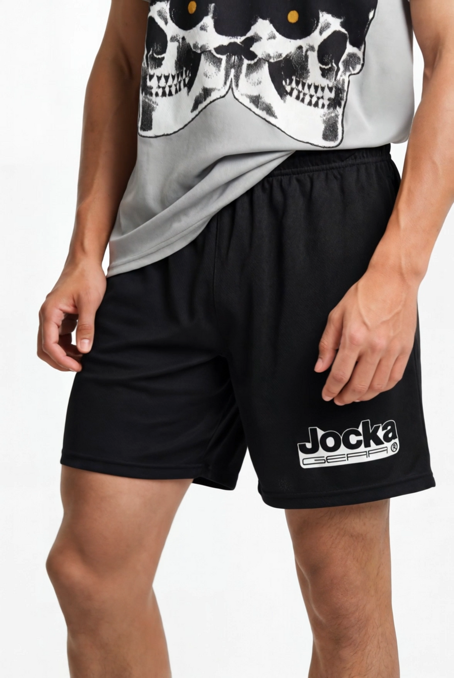 JOCKA GEAR PLAIN BLACK MESH SHORTS
