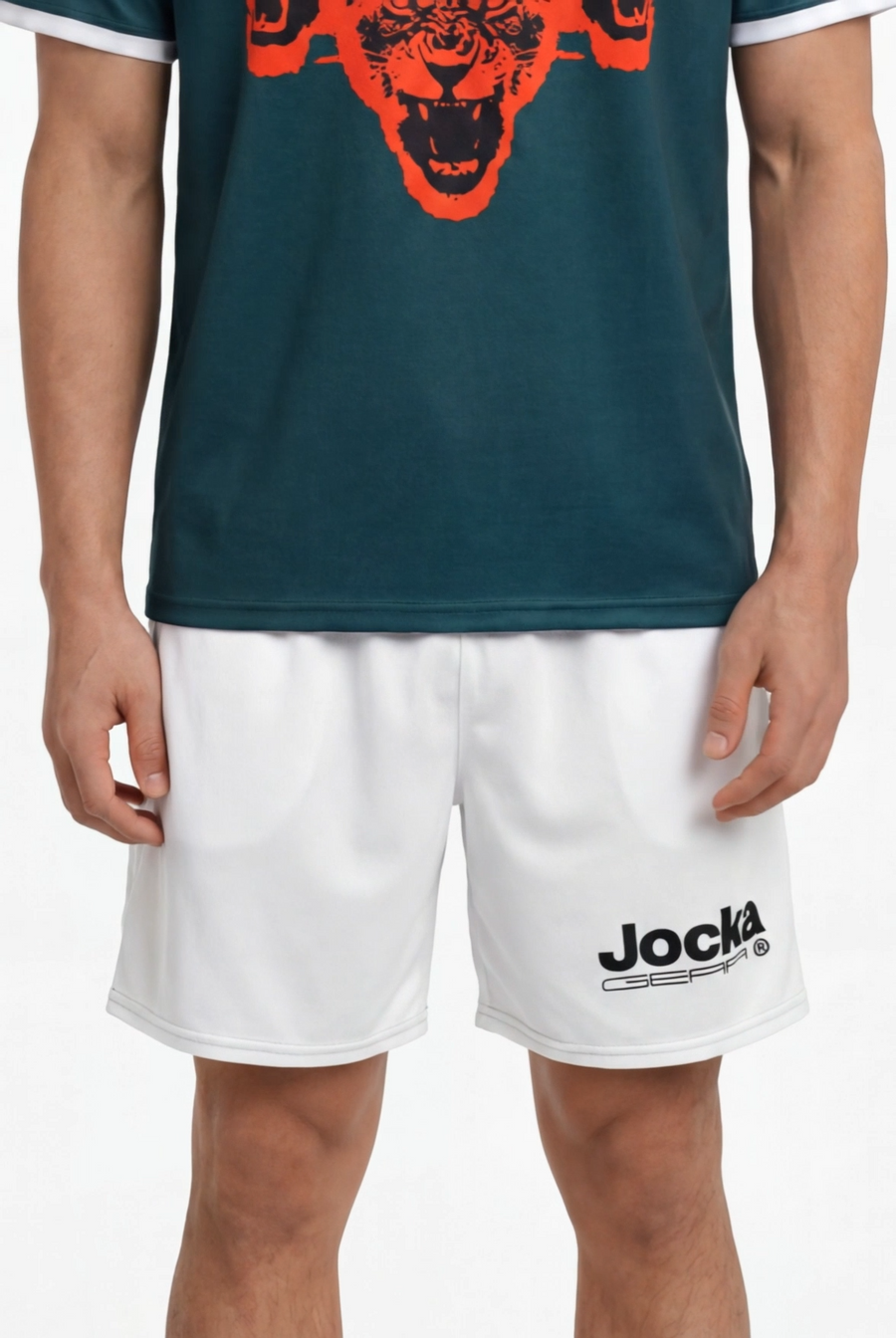 JOCKA GEAR PLAIN WHITE MESH SHORTS