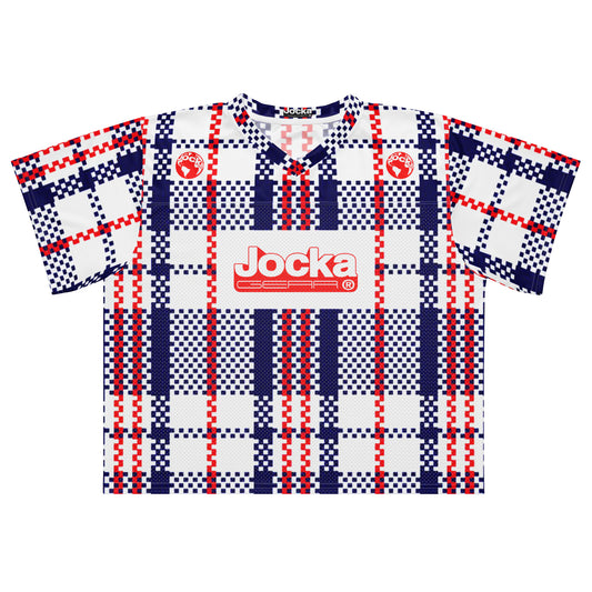 JOCKA GEAR PLAID AMERICAN FOOTBALL JERSEY