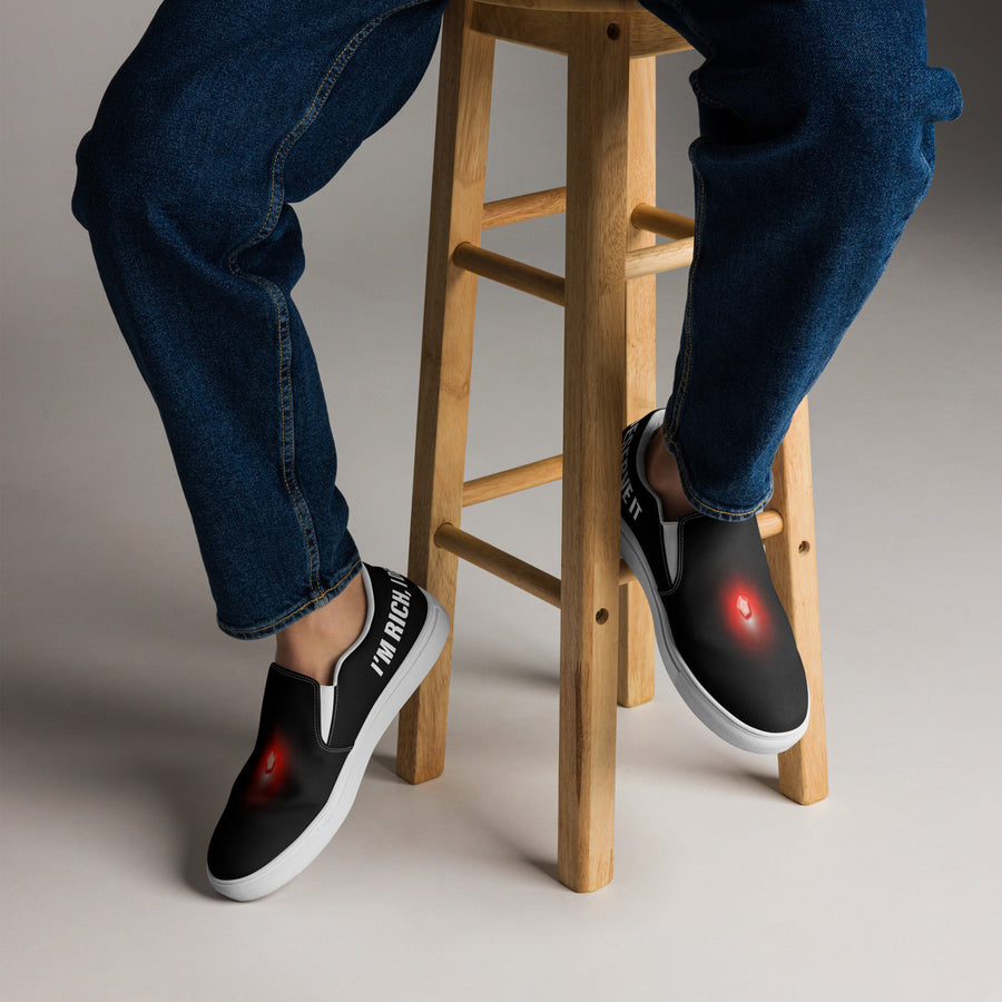 GOOFY AHH "I'M RICH" SLIP-ON CANVAS SHOES