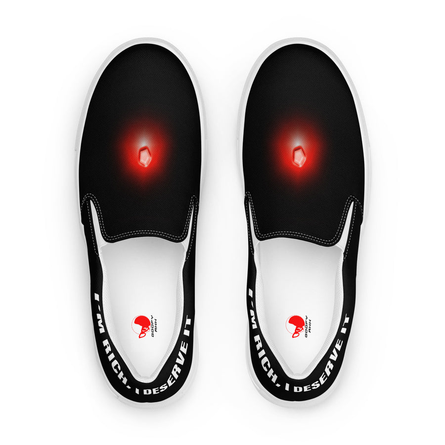 GOOFY AHH "I'M RICH" SLIP-ON CANVAS SHOES