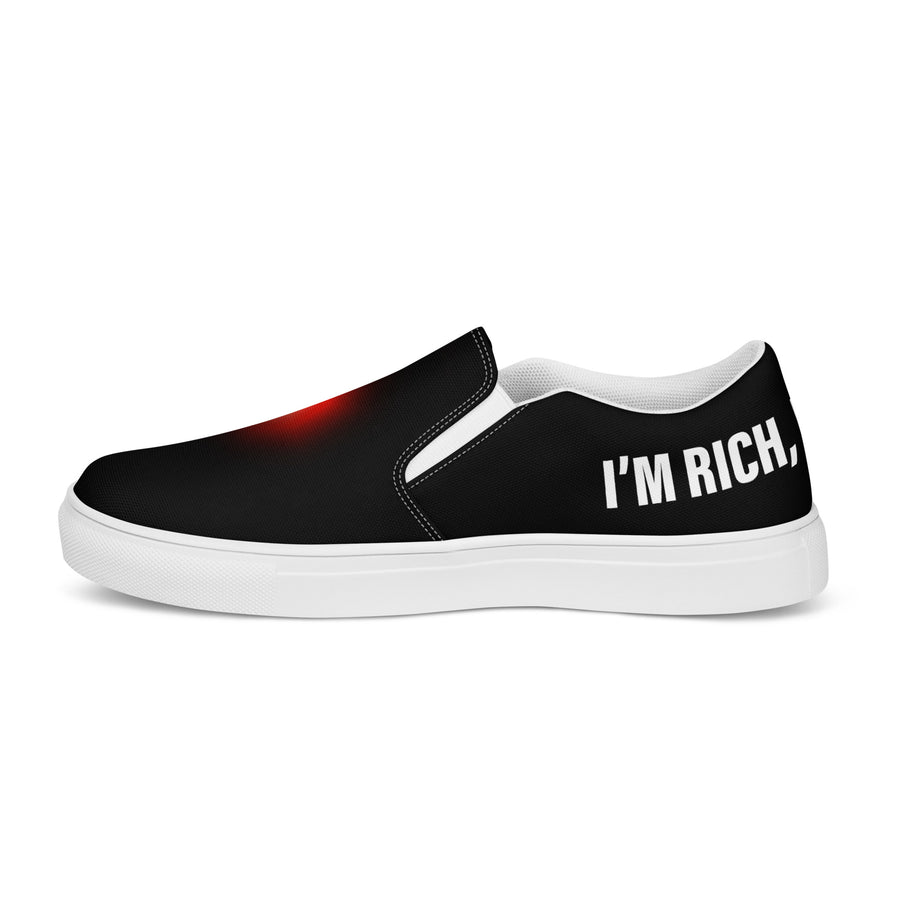 GOOFY AHH "I'M RICH" SLIP-ON CANVAS SHOES